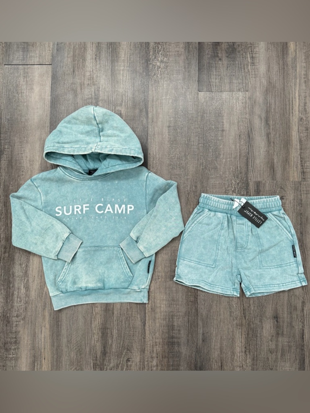 Little Bipsy Blue Surf Camp Hoodie & Shorts Set